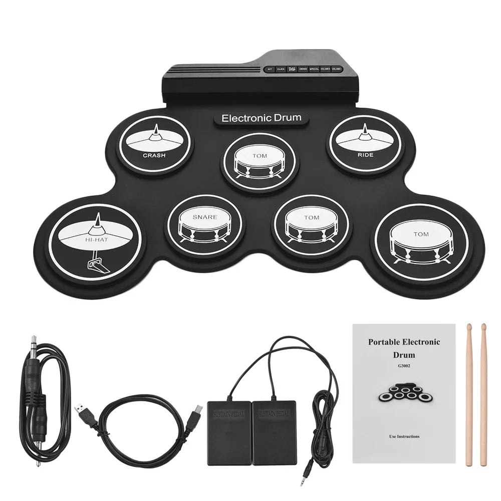 Drum Electronic Drum Set Compact Size USB Folding