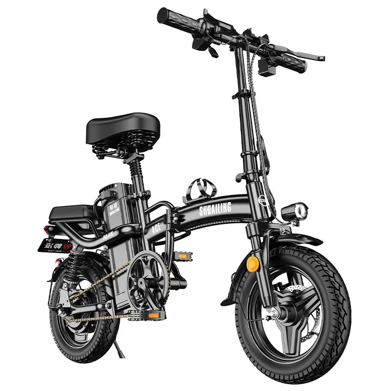 E Bike Folding Electric Bicycle 14 Inches 48V