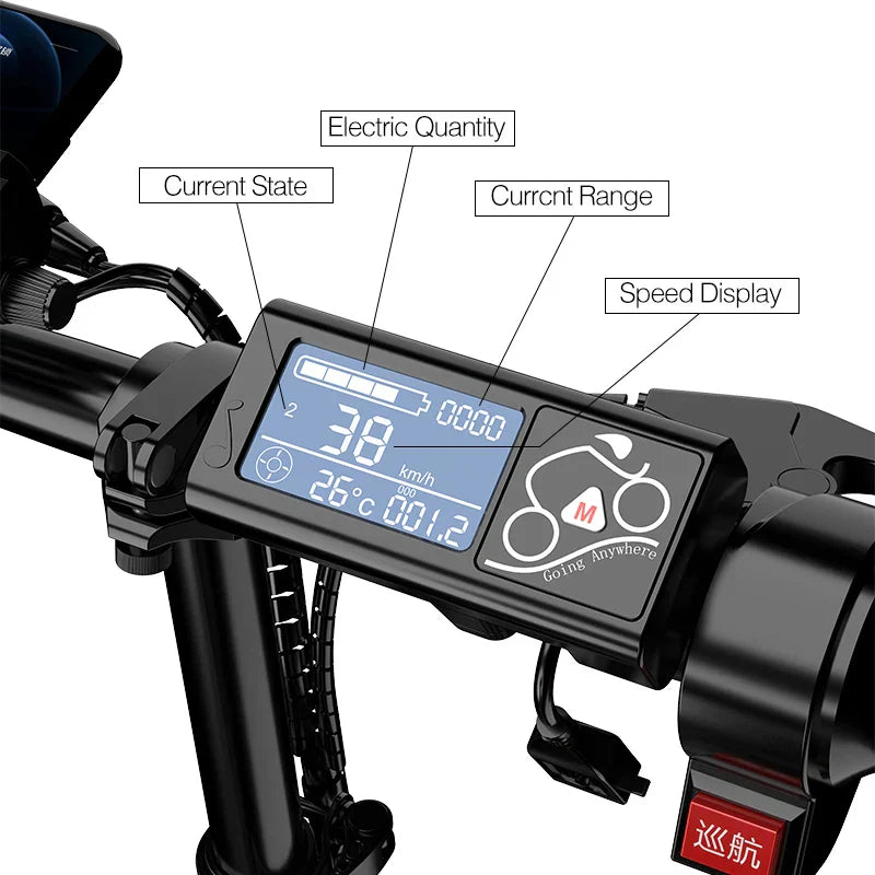 E Bike Folding Electric Bicycle 14 Inches 48V