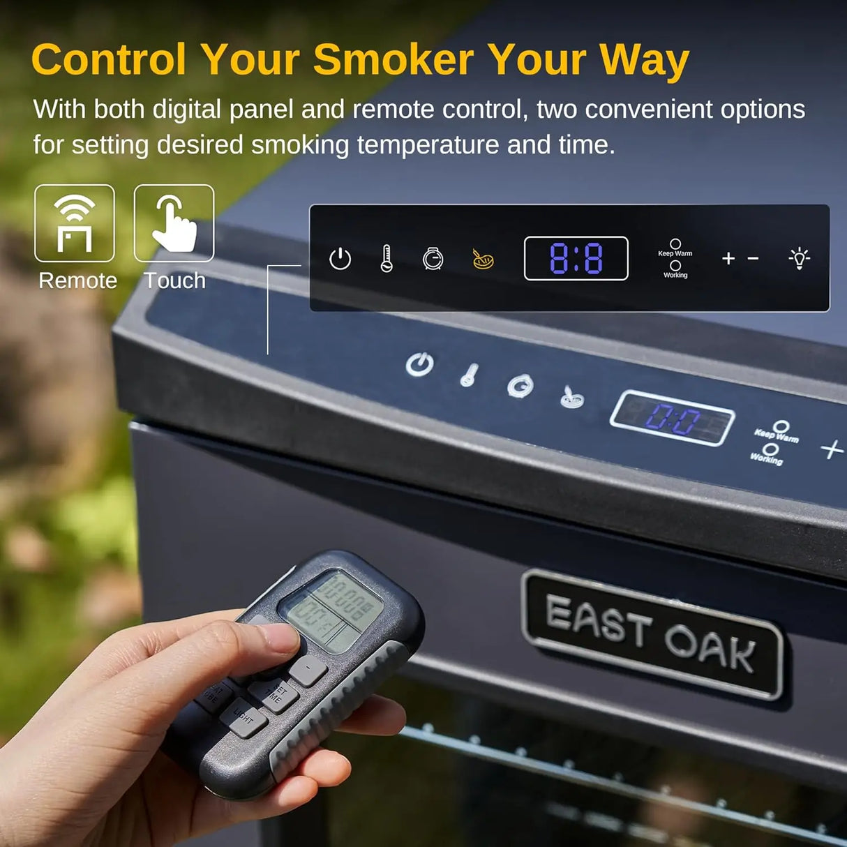 EAST OAK 30" Digital Electric Smoker with Glass