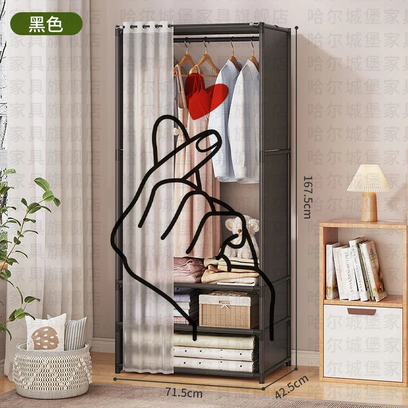 Easy Assemble Wardrobe Household Dustproof Wardrobe Bedroom Multipurpose