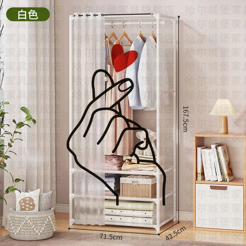 Easy Assemble Wardrobe Household Dustproof Wardrobe Bedroom Multipurpose