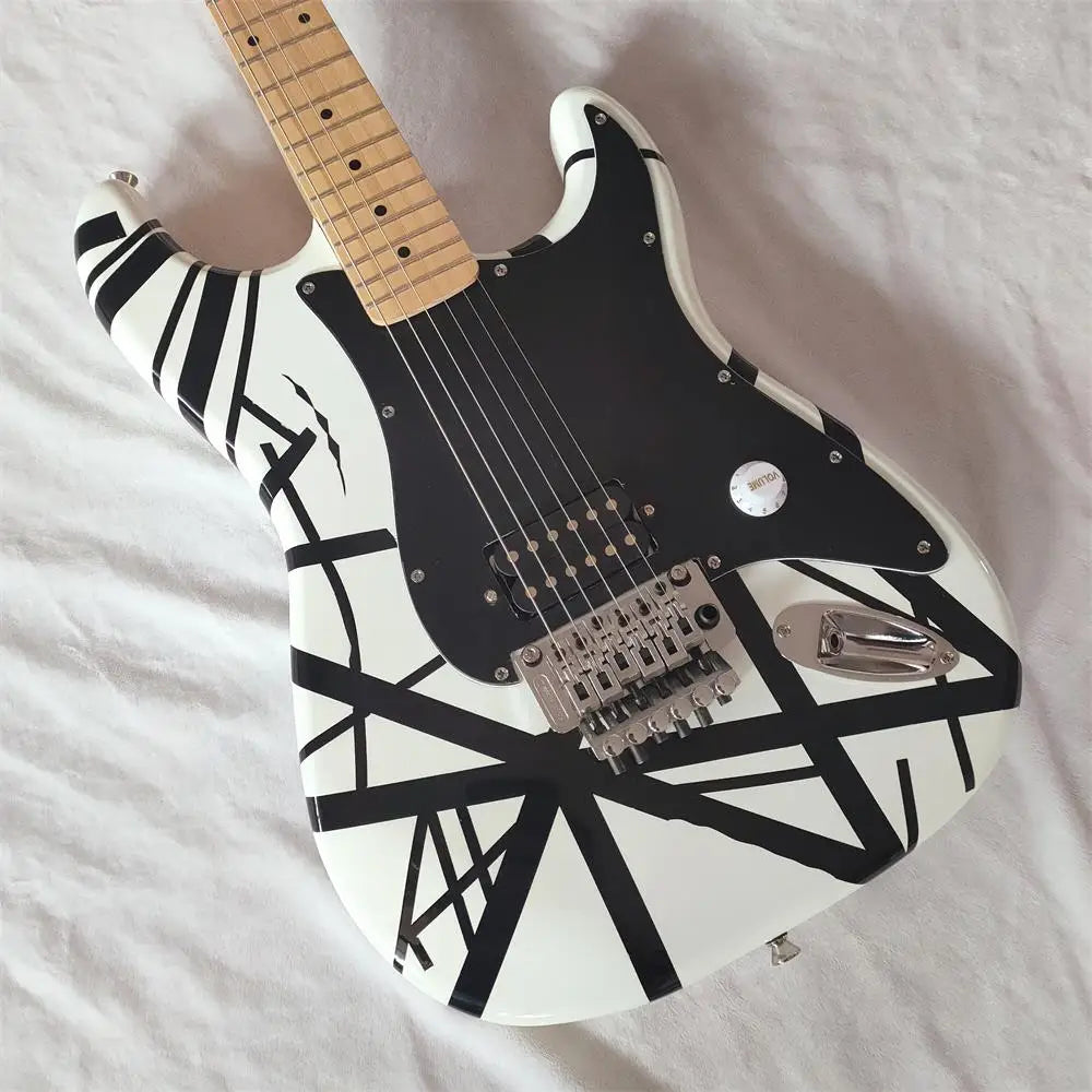 Eddie Van Halen “Fran-k” Heavy Relic Electric Guitar/Red Body/Decorated With Black And White Stripes/Free Shipping