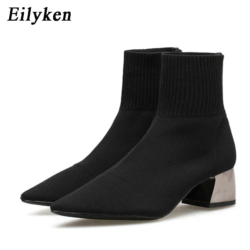 Eilyken Fashion Knitted Stretch Fabric Sewing Women Ankle