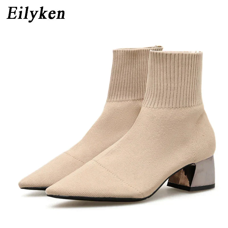 Eilyken Fashion Knitted Stretch Fabric Sewing Women Ankle