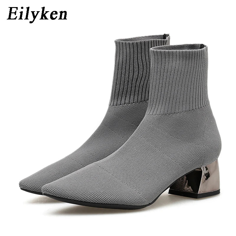 Eilyken Fashion Knitted Stretch Fabric Sewing Women Ankle
