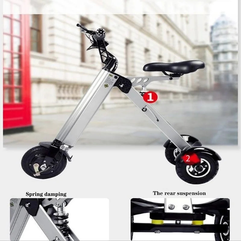 Electric Bicycle Simple Shape Mini E-Bike Three-Wheel Folding
