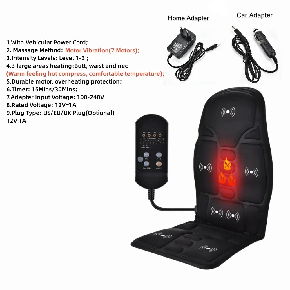 Electric Heating Back Waist Massager for Car Chair