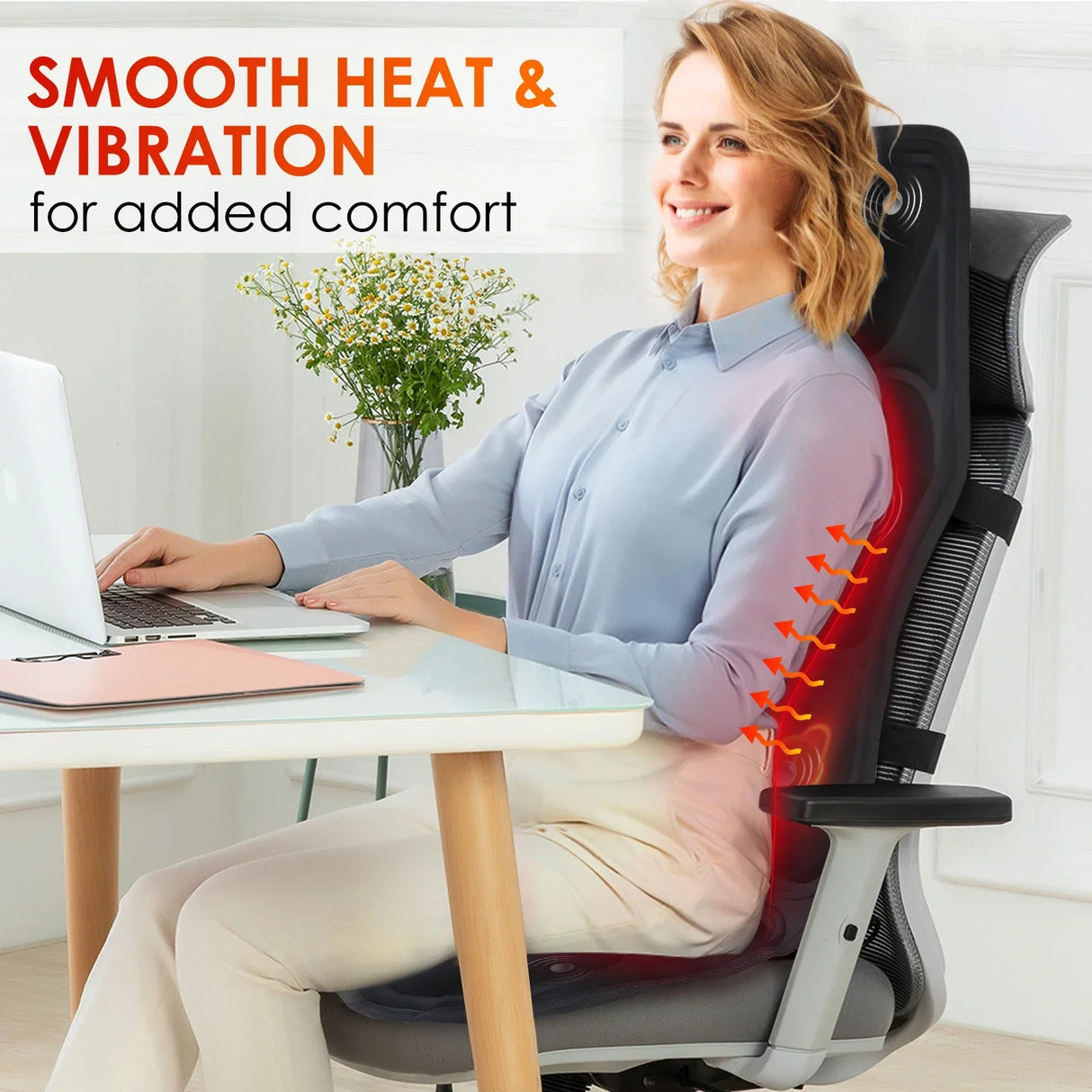 Electric Heating Back Waist Massager for Car Chair