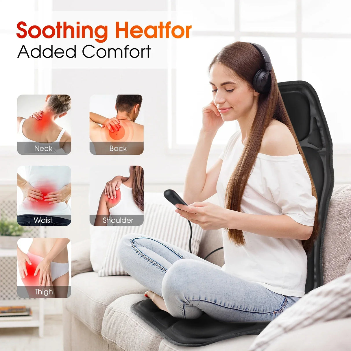 Electric Heating Back Waist Massager for Car Chair