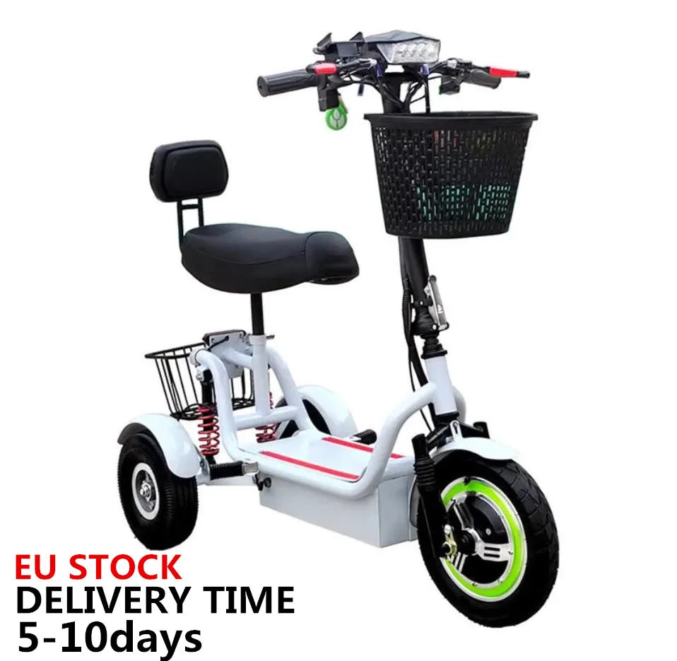 Electric Tricycle 11-Inch 48V 350W 40-50KM Adult Elderly