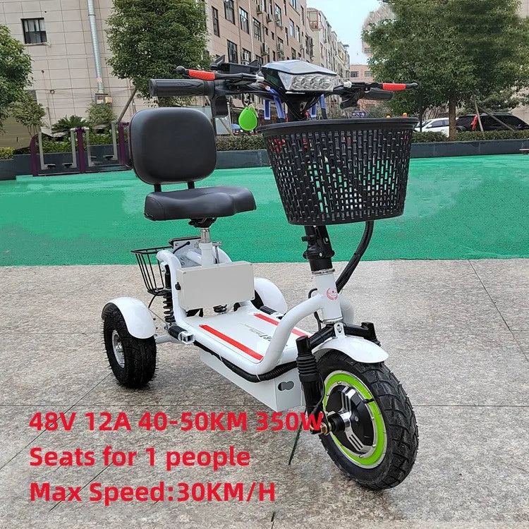 Electric Tricycle 11-Inch 48V 350W 40-50KM Adult Elderly