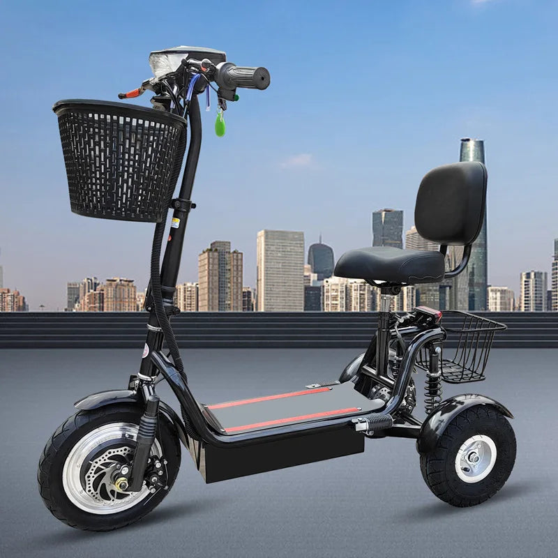 Electric Tricycle 11-Inch 48V 350W 40-50KM Adult Elderly