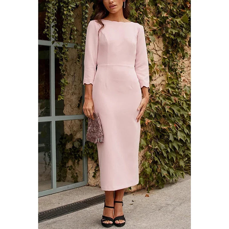 Elegant Backless Big Bow Midi Dress for Women