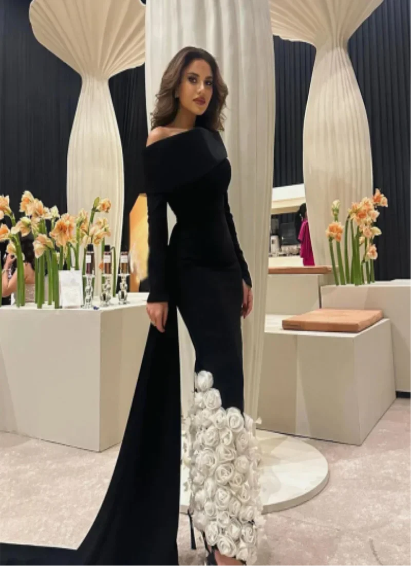 Elegant Fashion Offtheshoulder Sheath Evening Dresses Flower Bolero