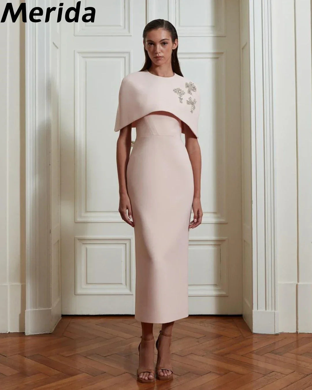 Elegant Prom Dresses Rhinestone Beads Back Split Anklelength