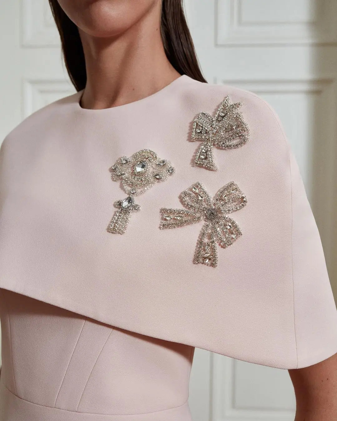 Elegant Prom Dresses Rhinestone Beads Back Split Anklelength