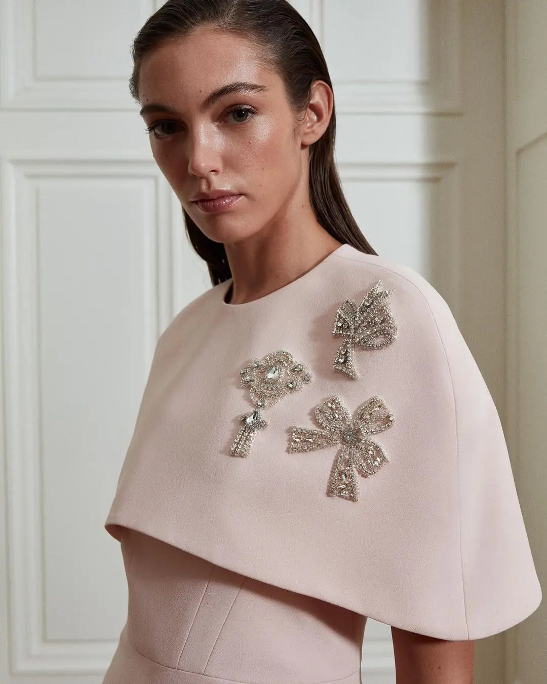 Elegant Prom Dresses Rhinestone Beads Back Split Anklelength