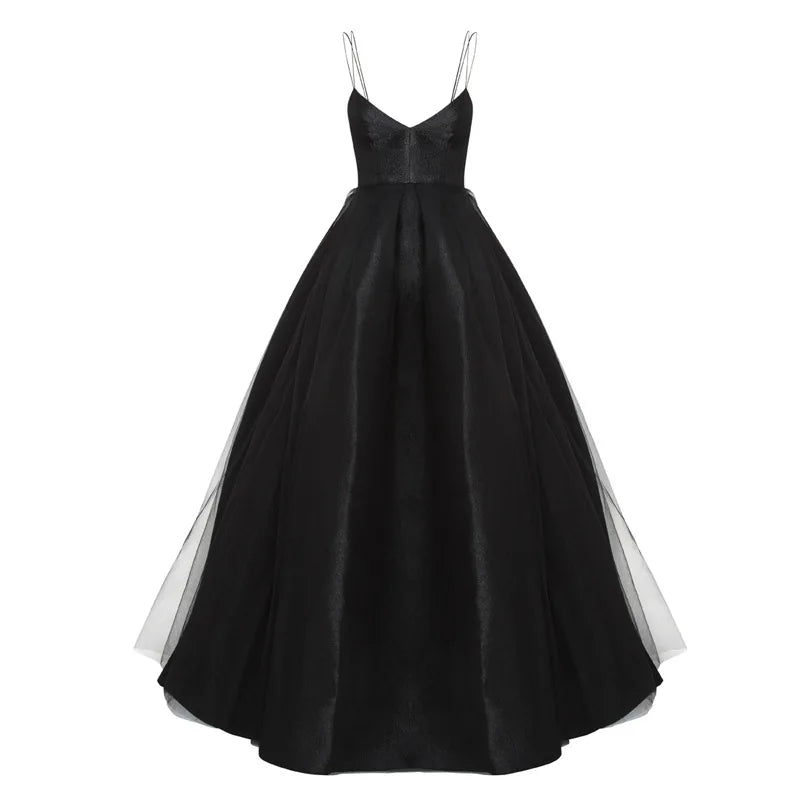 Elegant Spaghetti Strap Evening Guest Prom Long Party