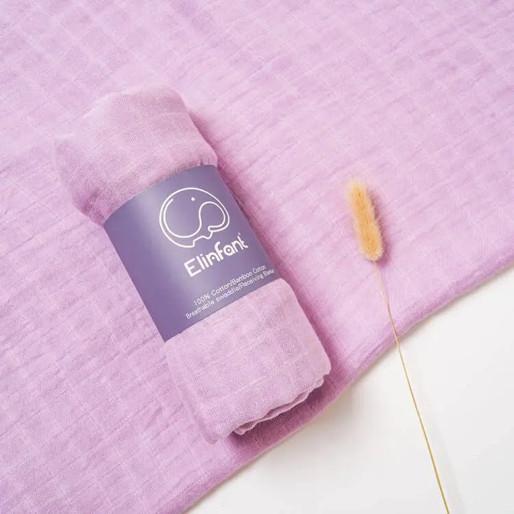 Elinfant Solid Color 120x110cm Bamboo Cotton Baby Muslin