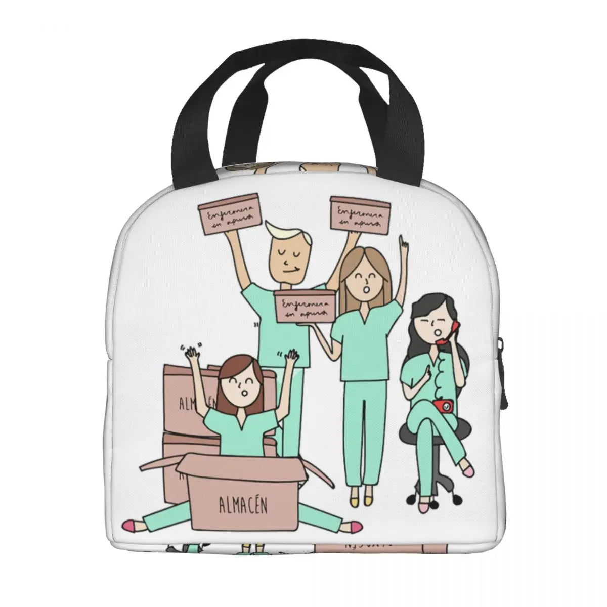 Enfermera En Apuros Lunch Bags for Doctor Nurse Thermal Cooler Bags Portable Picnic Oxford Lunch Box Bento Pouch