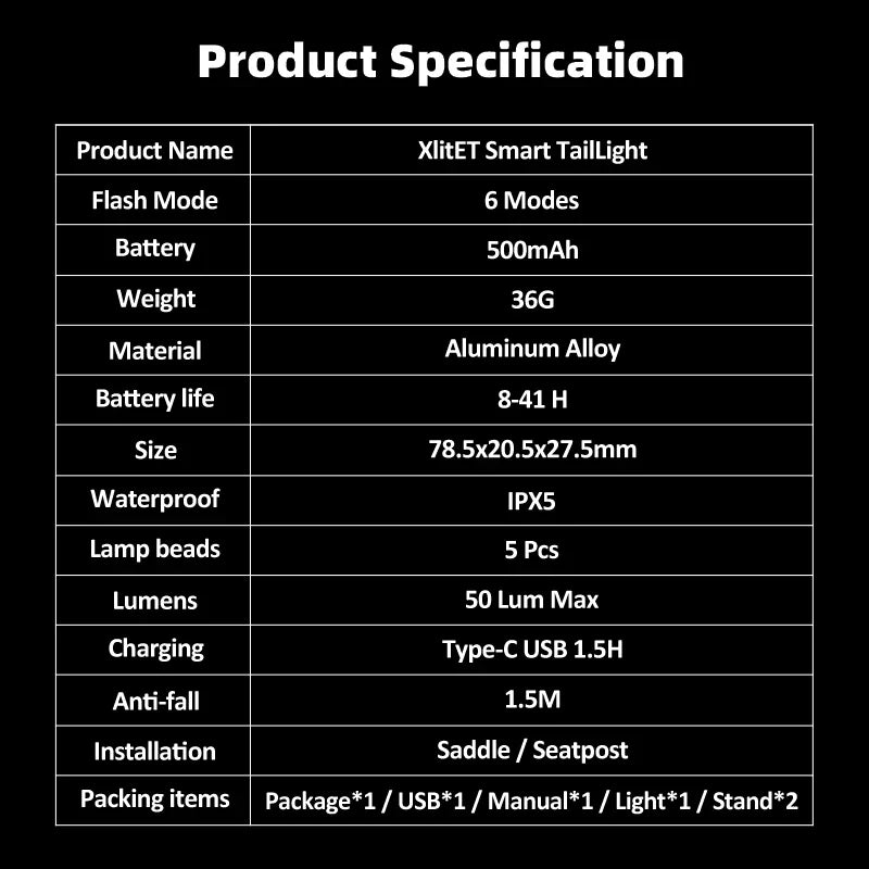 Enfitnix XlitET Cubelite 2 3 II III Taillight