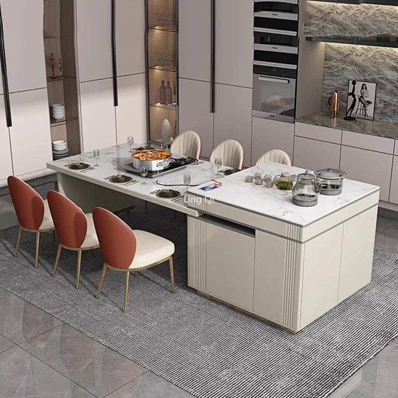 Extendable Modern Dining Table Nordic Luxury Tea Groceries