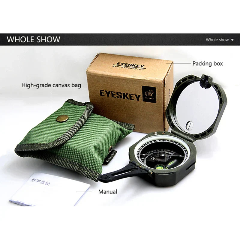 Eyeskey Professional Geological Compass Handheld Lightweight Outdoor Survival