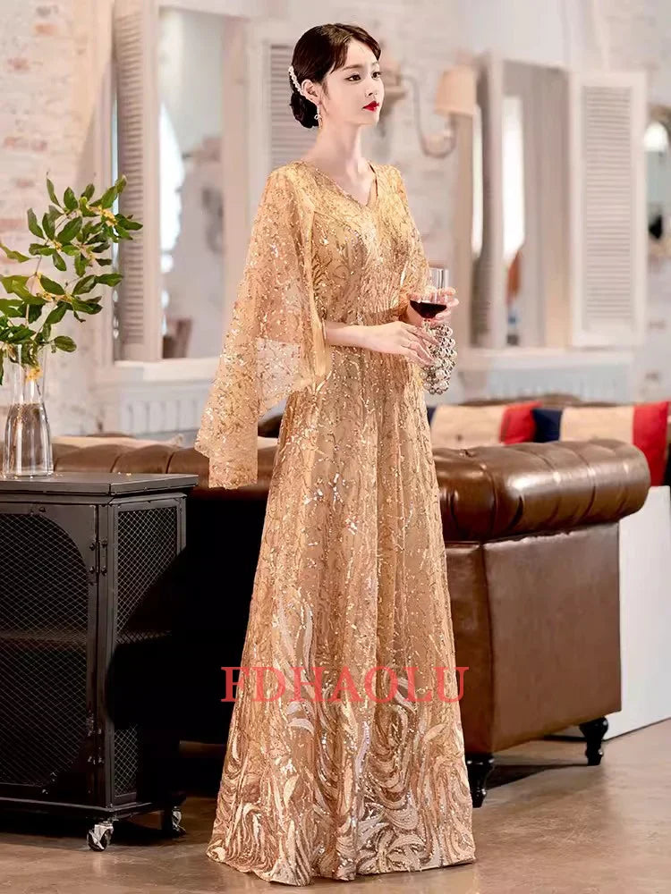 FDHAOLU 2024 Custom Size Gold Sequin Mother Of