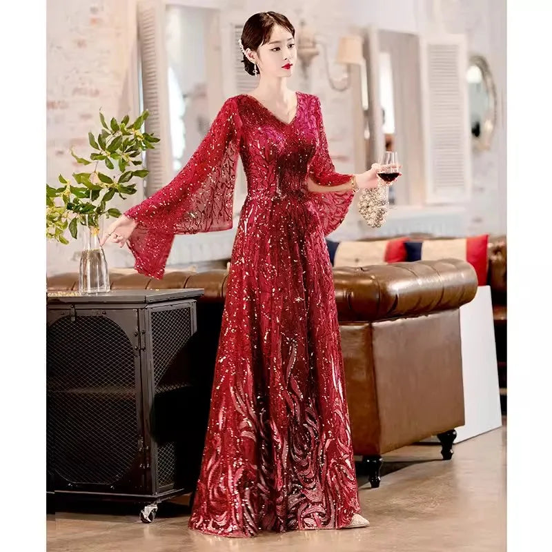 FDHAOLU 2024 Custom Size Gold Sequin Mother Of