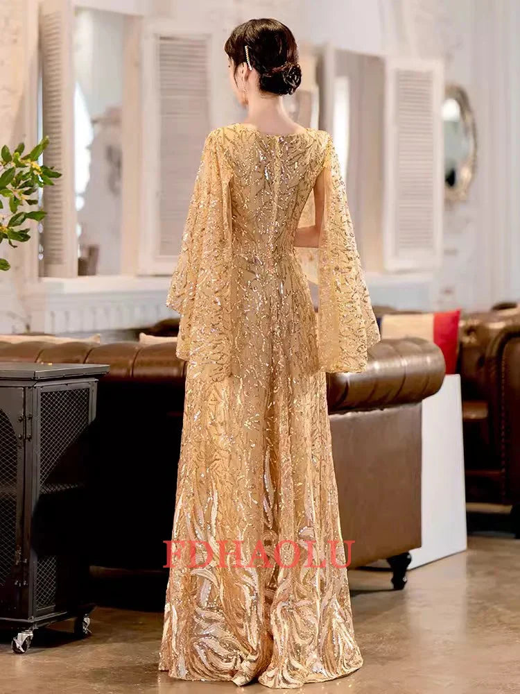 FDHAOLU 2024 Custom Size Gold Sequin Mother Of