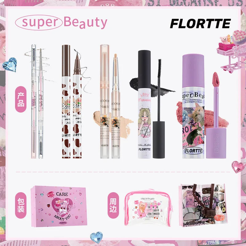 FLORTTE Professional Makeup Kit Makeup Set Box Eyeliner