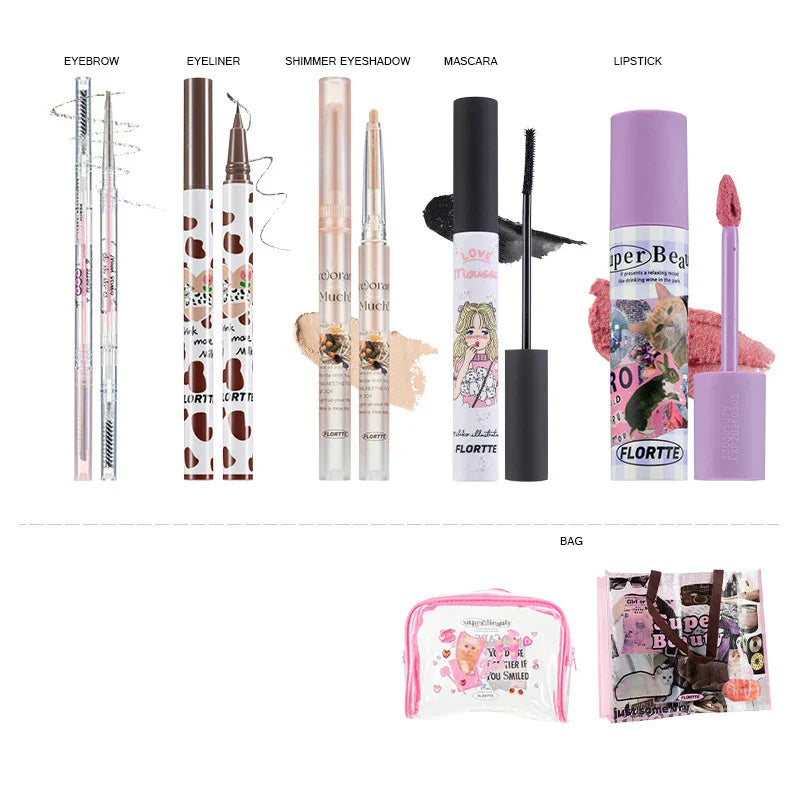 FLORTTE Professional Makeup Kit Makeup Set Box Eyeliner