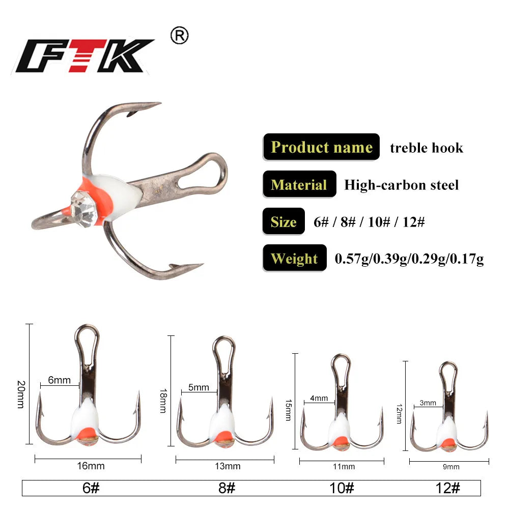 FTK 5pcs/pack High Carbon Steel Winter Ice Fishing