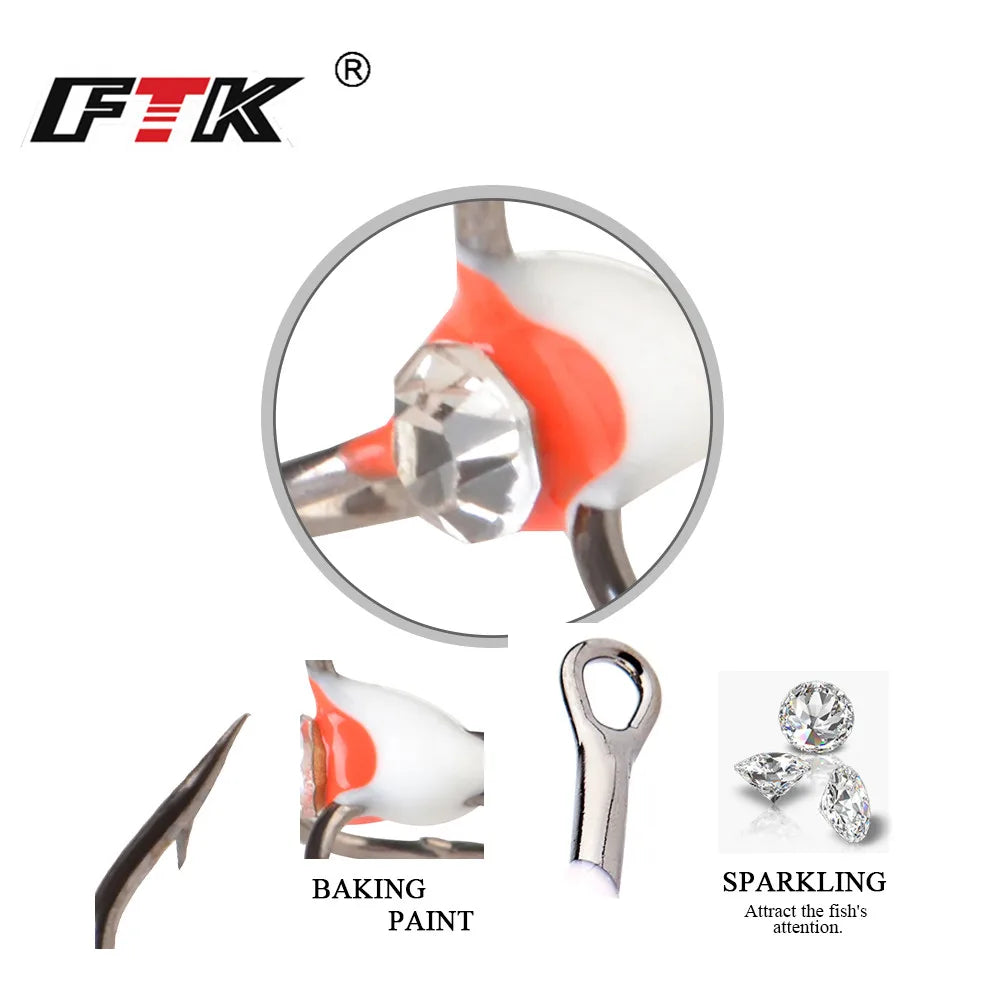 FTK 5pcs/pack High Carbon Steel Winter Ice Fishing