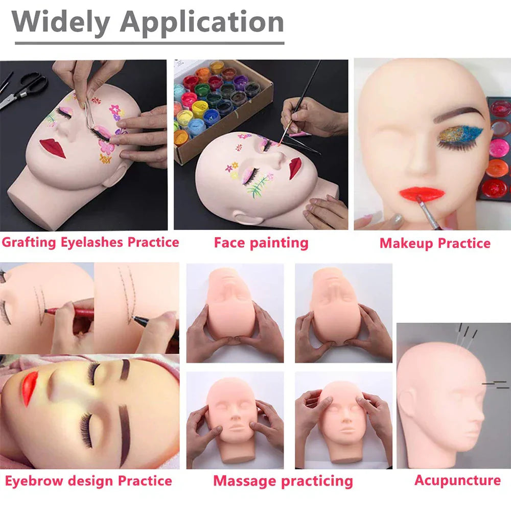 False Eyelash Extension Kit Set Beginner Mannequin Head
