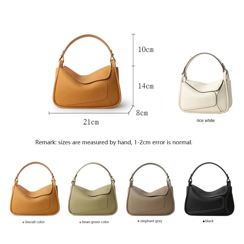 Famicare Women Handbag Cowhide Real Leather Small Lady