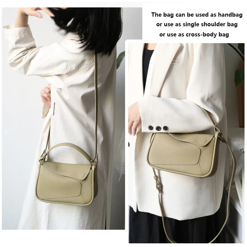 Famicare Women Handbag Cowhide Real Leather Small Lady