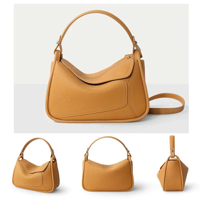 Famicare Women Handbag Cowhide Real Leather Small Lady