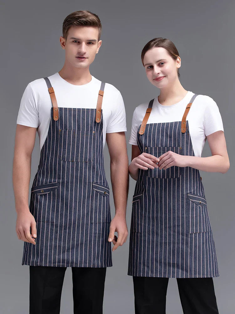 Fashion Canvas kitchen Aprons For Woman Men Chef