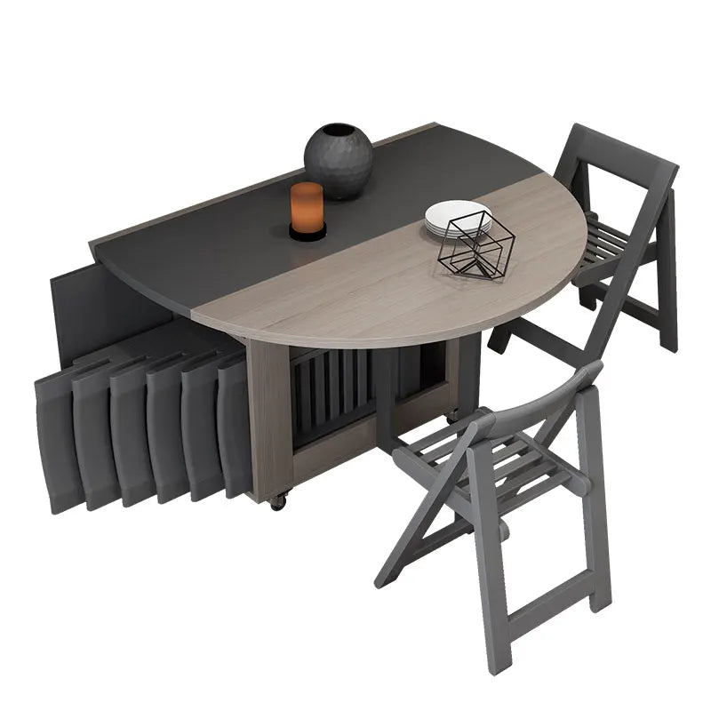 Fashion Folding Dining Table Furniture Multifunctional Round Movable