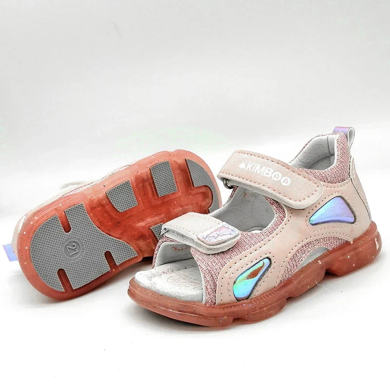 Fashion Leather Orthopedic Girl Sandals antiskid Children Shoes,