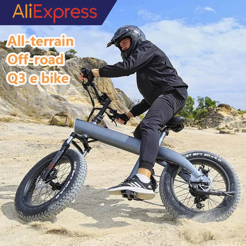 Fat Tire Ebike 20 Inch 7 Speed Mountain