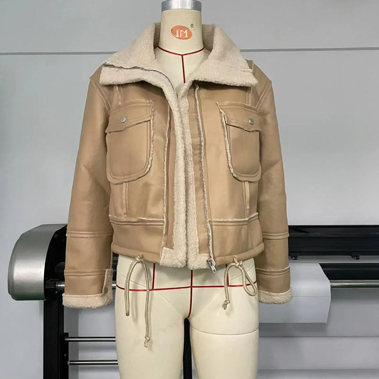 Faux Leather Jackets Women PU Short Thick Warm