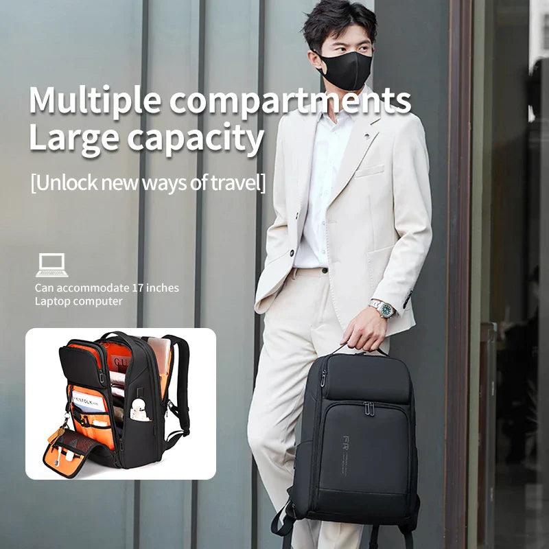 Fenruien Business Waterproof Backpacks USB Charging Men Backpack