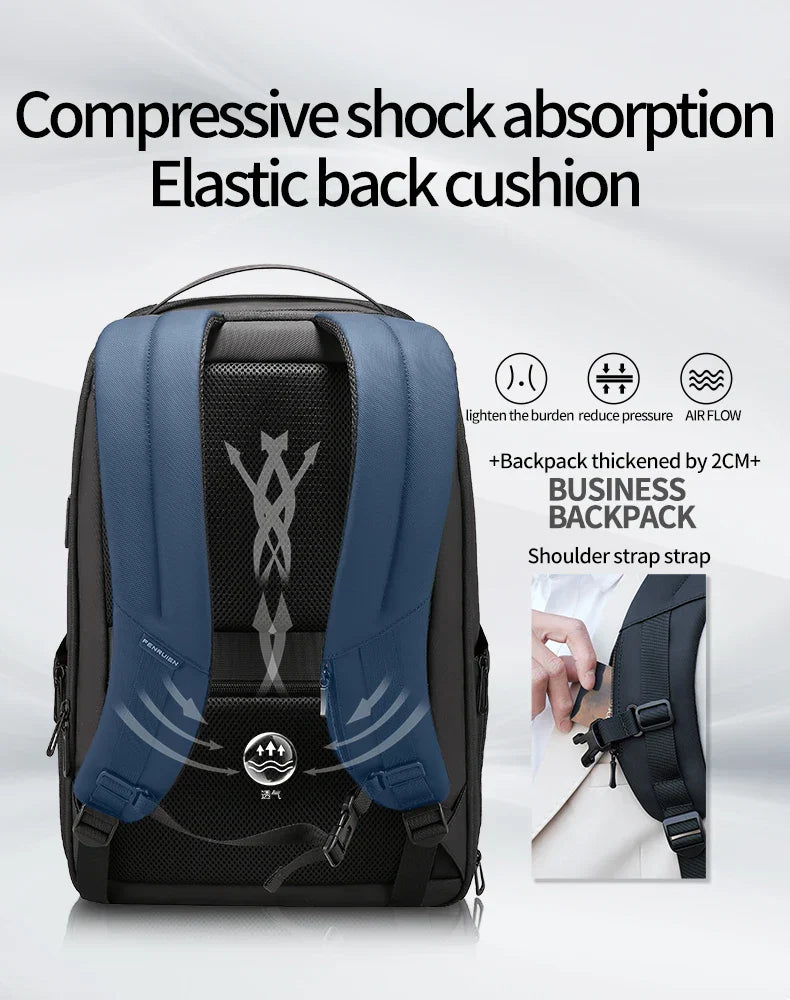 Fenruien Business Waterproof Backpacks USB Charging Men Backpack