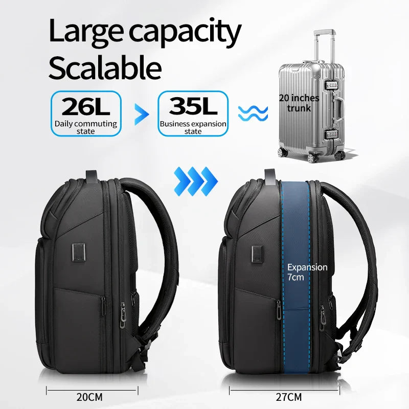 Fenruien Business Waterproof Backpacks USB Charging Men Backpack