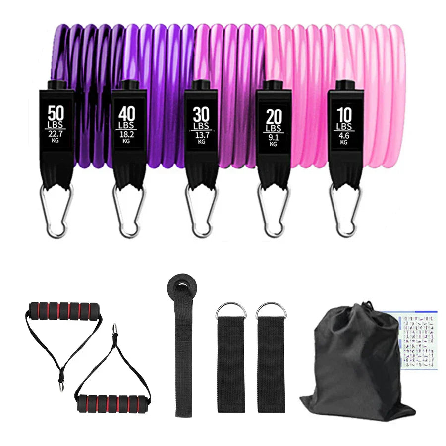 Fitness Resistance Bands Set Yoga 5 Tube Workout
