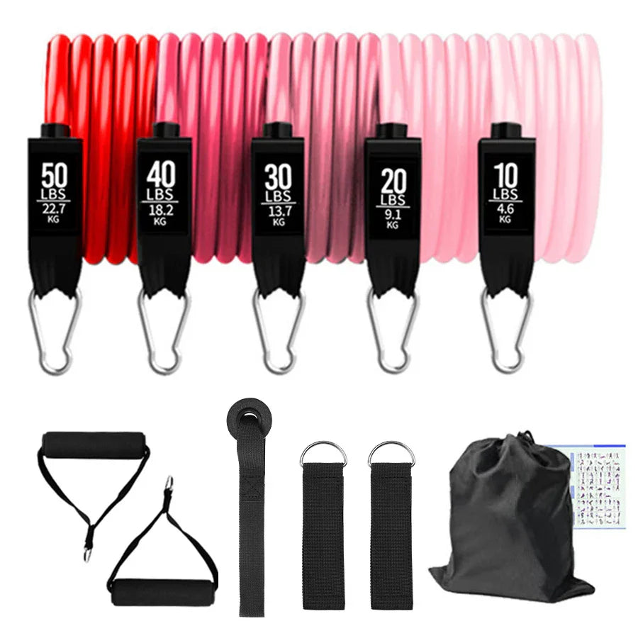 Fitness Resistance Bands Set Yoga 5 Tube Workout