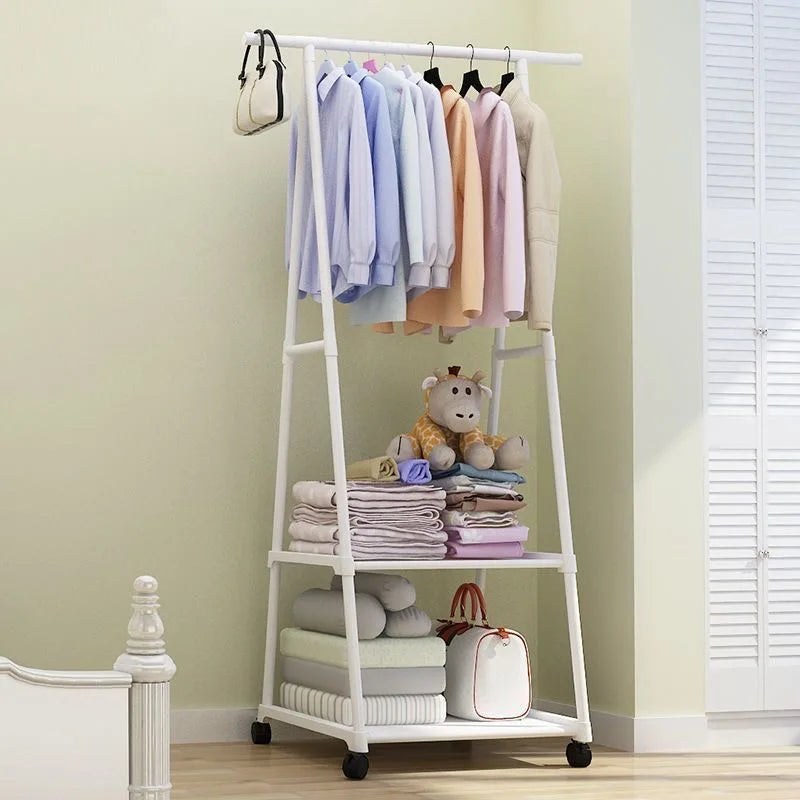 Floor Clothes Rack Standing Hangers Wooden Hanger
